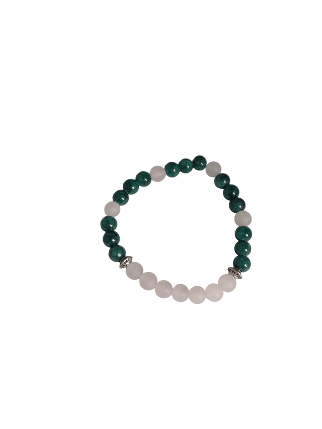 Pierre quartz givré et jade