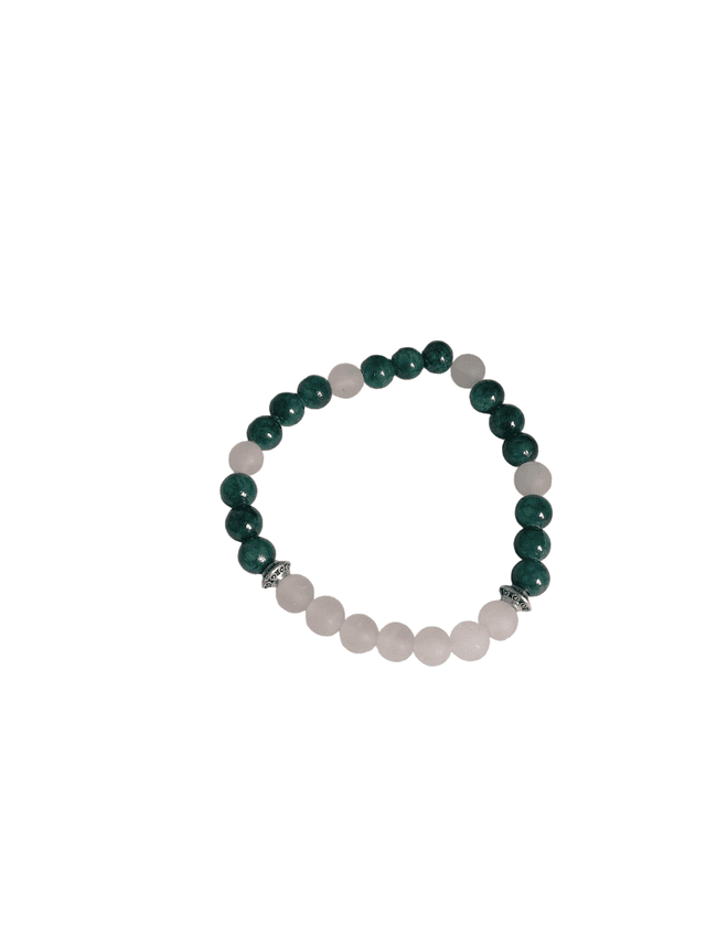 Pierre quartz givré et jade